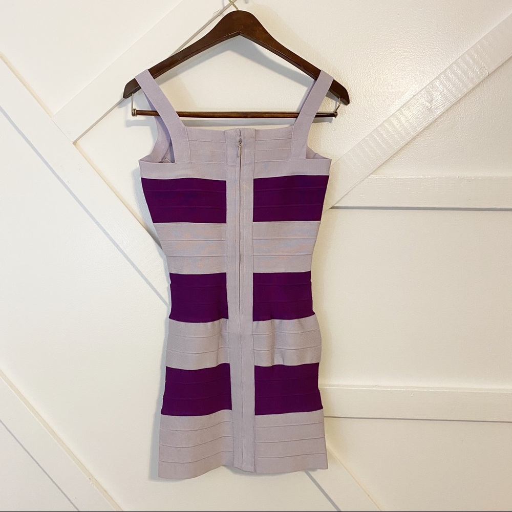 Herve Leger Keit Bandage Mini Dress Purple Sz XS - Picture 5 of 13